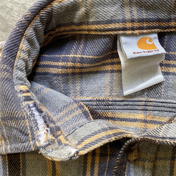 Carhartt Vintage Worn Men’s Flannel Button Down Shirt size Large - Picture 13 of 16